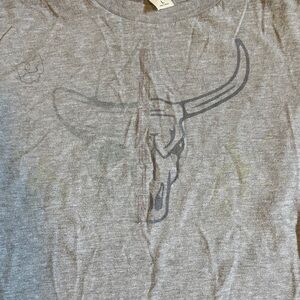 Gray Bull Skull Graphic T-Shirt
